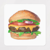 Amerikanischer Cheeseburger Etiketten (Design 1)
