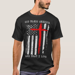 Amerikanischer Christ Gott segne Amerika T-Shirt