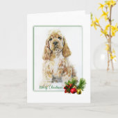 Amerikanischer Cocker Spaniel Karte (Gelbe Blume)