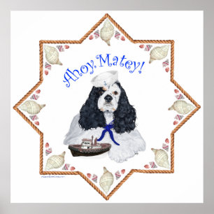 Amerikanischer Cocker Spaniel Seemann Poster