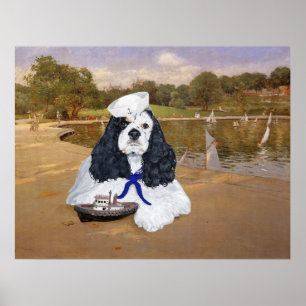 Amerikanischer Cocker Spaniel Seemann Poster
