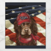 Amerikanischer Cocker Spaniel Weinetikett (Einzelnes Label)