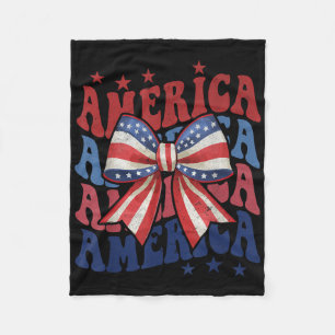 Amerikanischer Coquette-Bogen Patriotische USA-Fla Fleecedecke