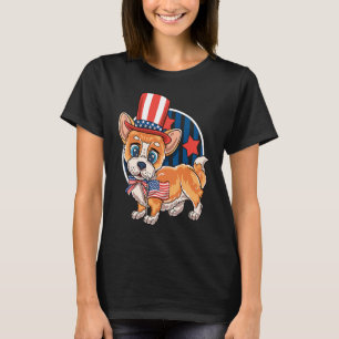 Amerikanischer Corgi Merica 4. Juli Kinder Jungen T-Shirt