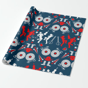 Amerikanischer Country-Musik-Line-Tanz Geschenkpapier