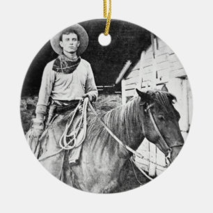 Amerikanischer Cowboy in Kansas, c.1880 (b/w Foto) Keramikornament