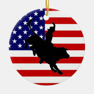 Amerikanischer Cowboy Keramikornament