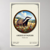 Amerikanischer Dachs Zoologie-Serie Poster (Vorne)