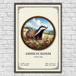 Amerikanischer Dachs Zoologie-Serie Poster