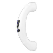 Amerikanischer dünner Blue Line-Dekor Keramik Schrankknauf (Seitenansicht)