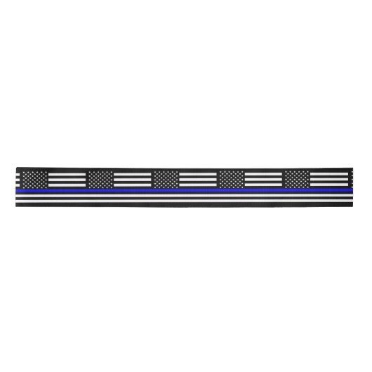 Amerikanischer dünner Blue Line-Dekor Satinband (Vorderseite)