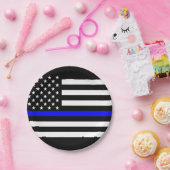 Amerikanischer dünner Blue Line-Grafik-Dekor Pappteller (Party)