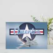 Amerikanischer Düsenjäger Briefpapier (Stehend Vorderseite)