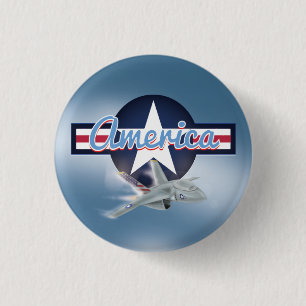 Amerikanischer Düsenjäger Button