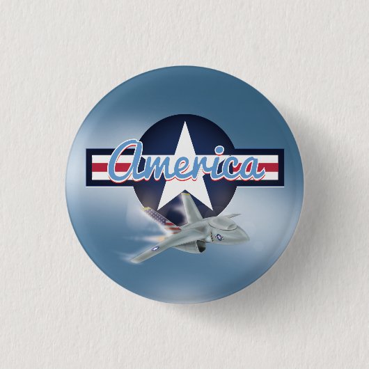 Amerikanischer Düsenjäger Button (Vorderseite)