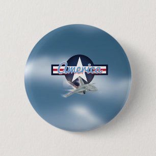 Amerikanischer Düsenjäger Luftwaffe Button