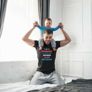 Amerikanischer Ehemann Vater Held Veteran Patrio T-Shirt