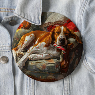 Amerikanischer Englisch Foxhound Hund Weihnachten Button