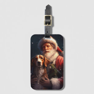 Amerikanischer English Foxhound Weihnachtsmann Wei Gepäckanhänger
