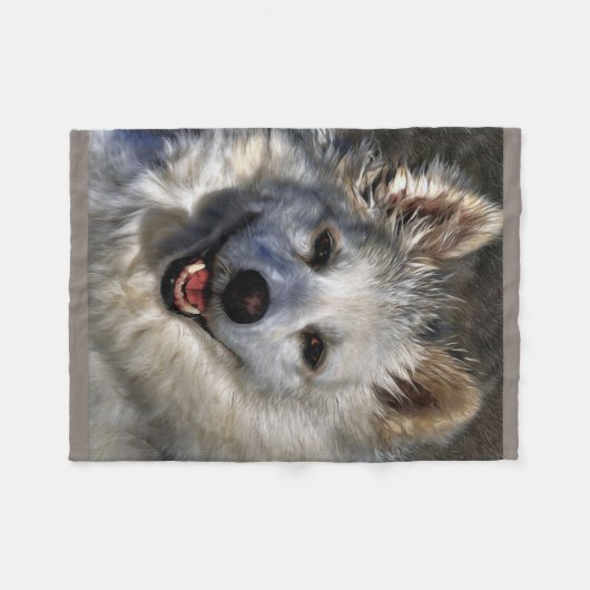 Amerikanischer Eskimo Fleecedecke (Vorderseite (Horizontal))