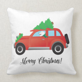 Amerikanischer Eskimo Hund Auto fahren - Baum oben Kissen