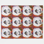 Amerikanischer Eskimo-Hund Fleecedecke (Vorderseite (Horizontal))