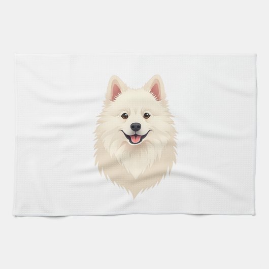 Amerikanischer Eskimo-Hund Geschirrtuch (Horizontal)