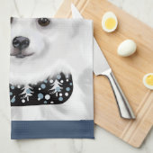 Amerikanischer Eskimo Hund Geschirrtuch (Viertel Falte)