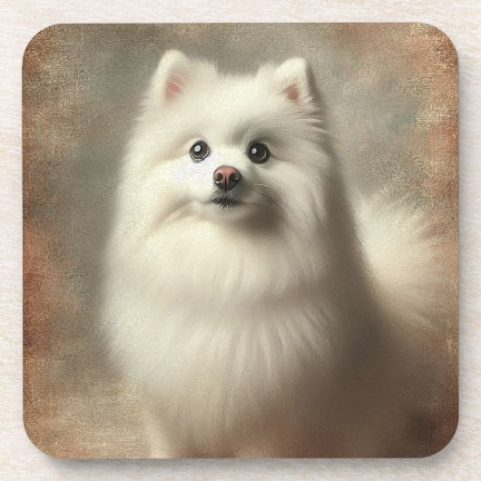Amerikanischer Eskimo-Hund Getränkeuntersetzer (Vorderseite)