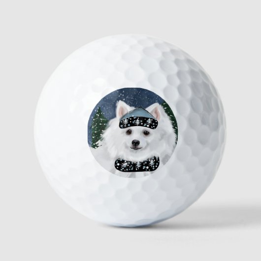 Amerikanischer Eskimo Hund Golfball (Vorderseite)