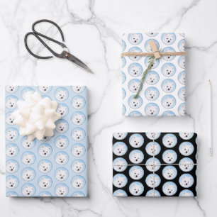 Amerikanischer Eskimo-Hund-Malerei - Originale Hun Geschenkpapier Set