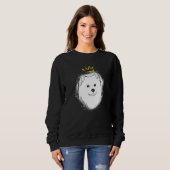 Amerikanischer Eskimo Hund mit Krone Sweatshirt (Vorne ganz)