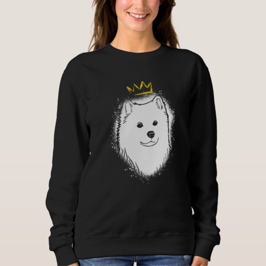 Amerikanischer Eskimo Hund mit Krone Sweatshirt (Vorderseite)