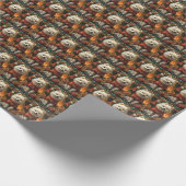 Amerikanischer Eskimo Hund mit Weihnachtsgeschenke Geschenkpapier (Ecke)