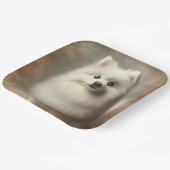 Amerikanischer Eskimo-Hund Pappteller (Gewinkelt)