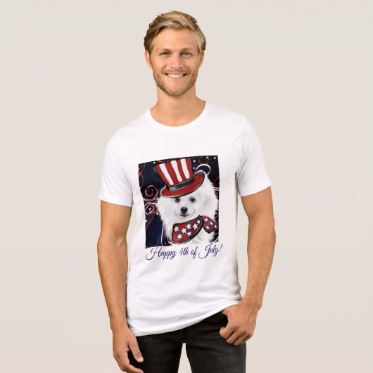 Amerikanischer Eskimo-Hund  Tri-Blend Shirt (Vorderseite voll)