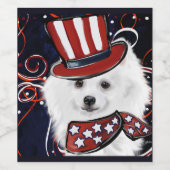 Amerikanischer Eskimo-Hund  Weinetikett (Einzelnes Label)
