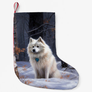 Amerikanischer Eskimo Lass es schneien Weihnachten Kleiner Weihnachtsstrumpf