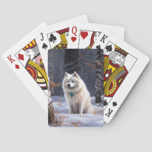 Amerikanischer Eskimo Lass es schneien Weihnachten Spielkarten