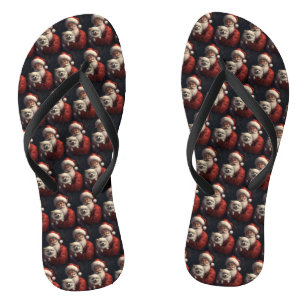 Amerikanischer Eskimo mit Santa Claus Festive Weih Badesandalen