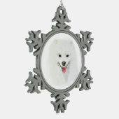 Amerikanischer Eskimo Schneeflocken Zinn-Ornament (Links)