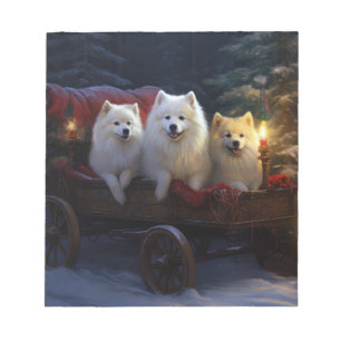 Amerikanischer Eskimo-Schneeschlitten-Weihnachtsde Notizblock