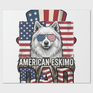 Amerikanischer Eskimo-Vater Patriotischer Vintage- Geschenkpapier
