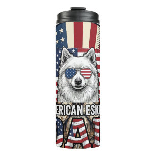 Amerikanischer Eskimovater Patriotischer Vintage-H Thermosbecher