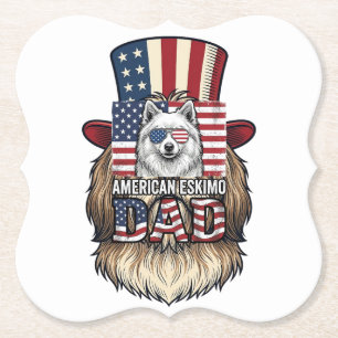 Amerikanischer Eskimovater Patriotischer Vintage-H Untersetzer