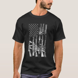 Amerikanischer Fahne-Enthusiast gibt Gun-Shirts Gu T-Shirt