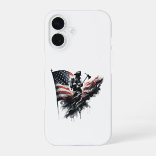 Amerikanischer Feuerwehrmann.Flagge der Vereinigte iPhone 16 Hülle