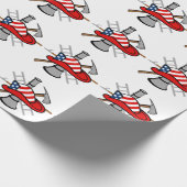 Amerikanischer Feuerwehrmann Geschenkpapier (Ecke)