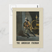  amerikanischer Feuerwehrmann Postkarte (Vorne/Hinten)
