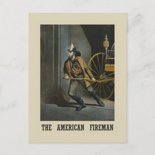 amerikanischer Feuerwehrmann Postkarte (Vorderseite)